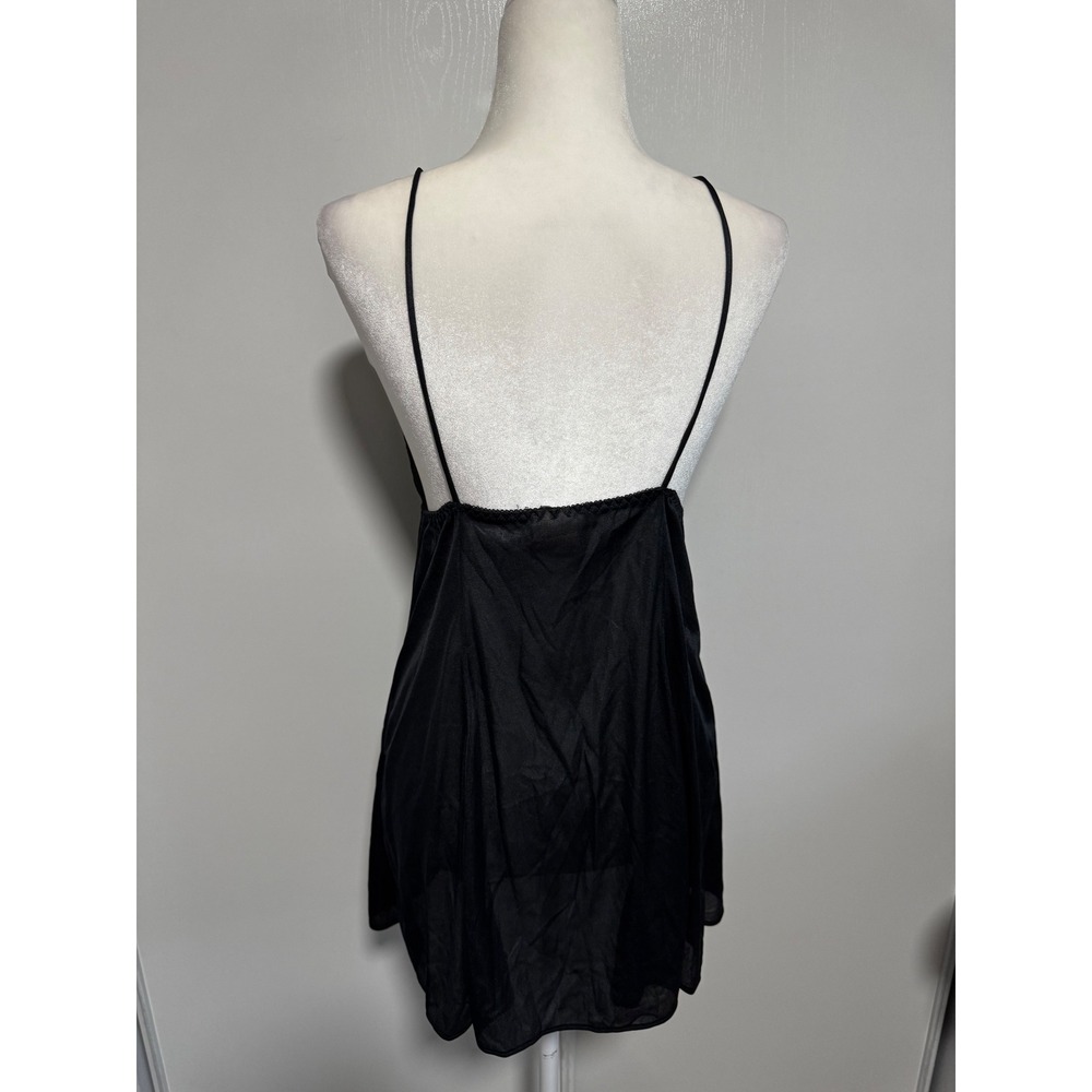 Vintage‎ Tres Chic Designs Black Lace Trim Babydoll Chemise Nightie Women's Med - Picture 3 of 4